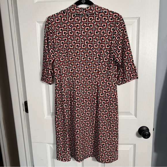 Jude Connally Michelle sheath dress size M. Geometric MCM print, stretch - Picture 6 of 7